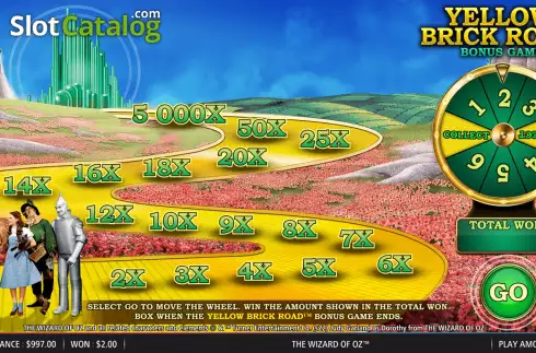 Bonus Gameplay Screen. The Wizard Of Oz (Light and Wonder) slot