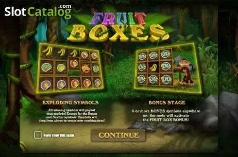 Características do jogo. Fruit Boxes slot