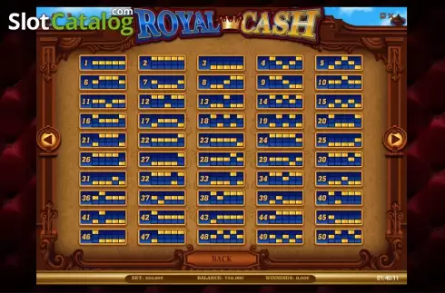 Paytable 5. Royal Cash slot