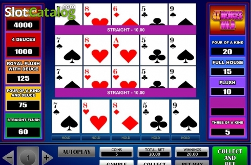 Ecran6. 4x Deuce Wild Poker slot