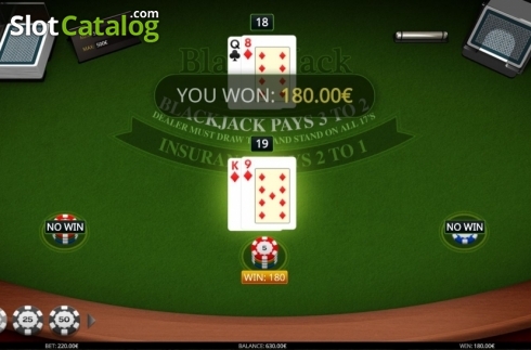 Game Screen. Blackjack MH (iSoftBet) slot