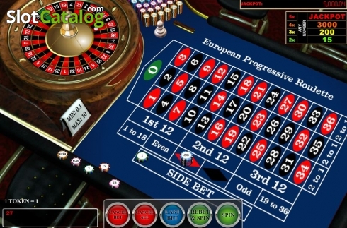 Game Screen. European Progressive Roulette (iSoftBet) slot