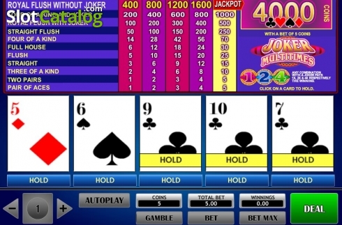 Game Screen. Joker Multitimes Poker slot