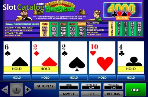Game Screen. Joker Poker Big Beer slot