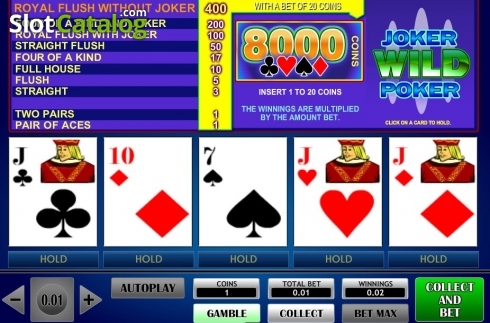 Game Screen. Joker Wild Poker (iSoftBet) slot