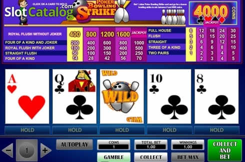 Ekran4. Poker Bowling Strike yuvası