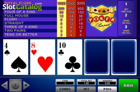Écran2. Video Poker Pursuit (iSoftBet) Machine à sous