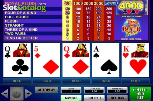画面3. Tens or Better Poker (iSoftBet) カジノスロット