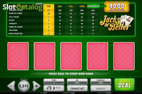Game screen. Jacks or Better (iSoftBet) slot