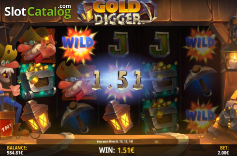 Win Screen 2. Gold Digger slot