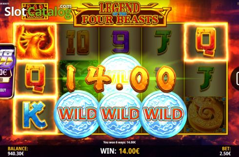 Win Screen 4. Legend of the Four Beasts slot