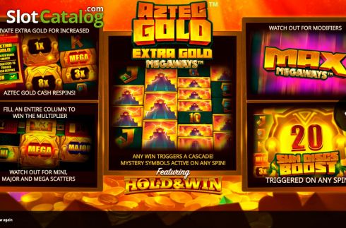 Start Screen. Aztec Gold Extra Gold Megaways slot