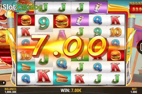 Win Screen. Royale with Cheese Megaways slot