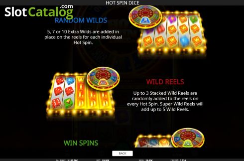 Paytable 4. Hot Spin Dice slot