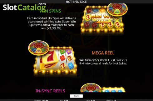 Paytable 5. Hot Spin Dice slot