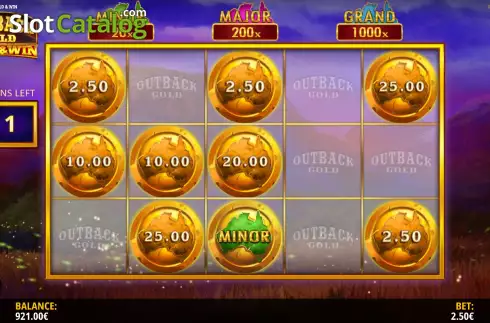 Ecran9. Outback Gold Hold and Win slot