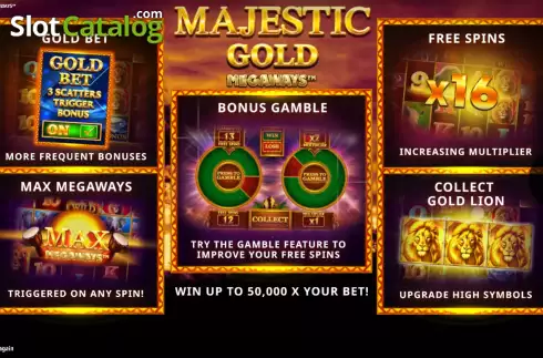 Bildschirm2. Majestic Gold Megaways slot