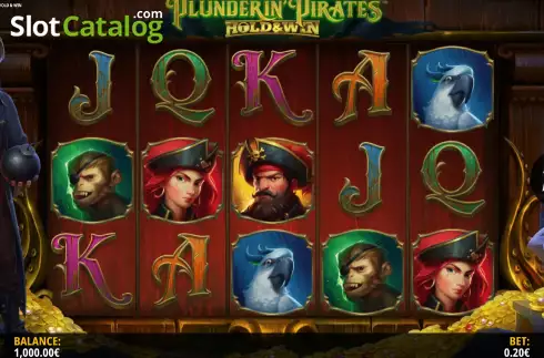Reel Screen. Plunderin Pirates Hold & Win slot