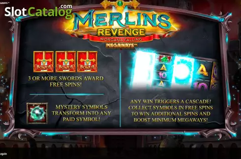 Schermo2. Merlins Revenge Megaways slot