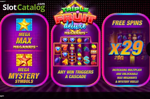 Start Screen. Triple Fruit Deluxe Megaways slot