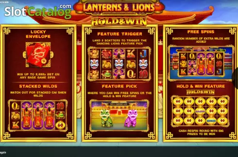Ekran2. Lanterns & Lions: Hold & Win yuvası