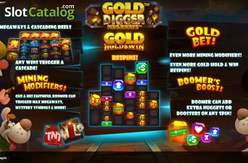 Bildschirm2. Gold Digger Megaways slot