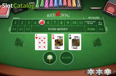 GamePlay screen. Red Dog (iSoftBet) slot