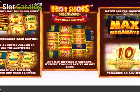 Schermo2. Hot Shots Megaways slot
