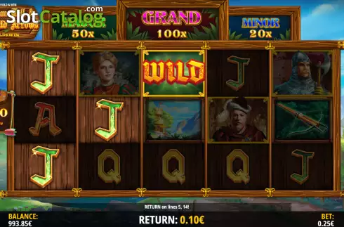 Bildschirm4. William Tell and The Wild Arrows Hold and Win slot