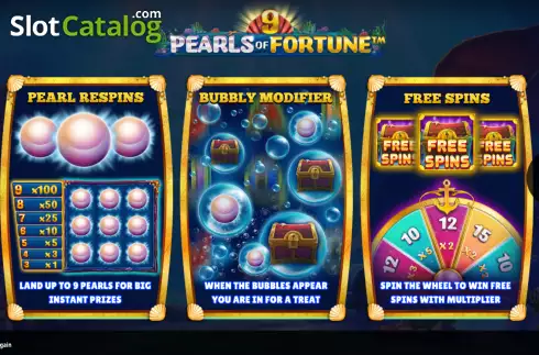 Start Screen. 9 Pearls of Fortune slot
