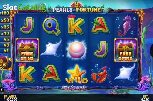 Reels Screen. 9 Pearls of Fortune slot