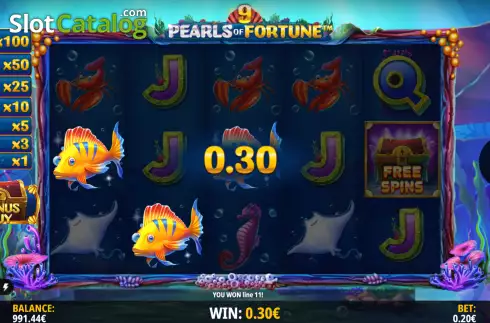 Win Screen 2. 9 Pearls of Fortune slot
