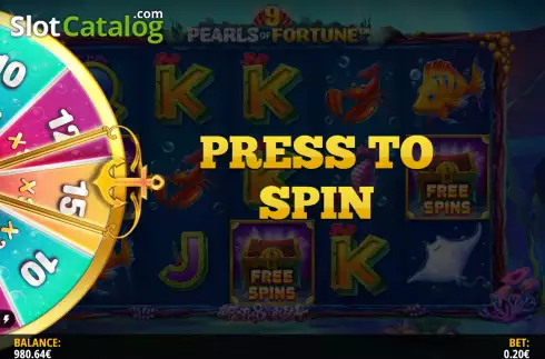 Free Spins Wheel. 9 Pearls of Fortune slot