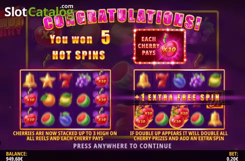 Free Spins 2. Red Hot Cherry slot