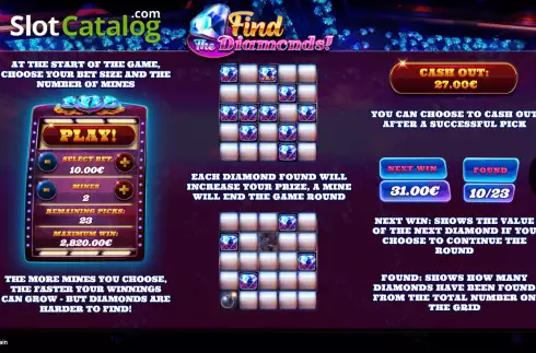 Bildschirm2. Find the Diamonds! slot