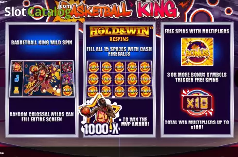 Start Screen. Basketball King Hold and Win slot