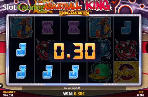 Win Screen. Basketball King Hold and Win slot