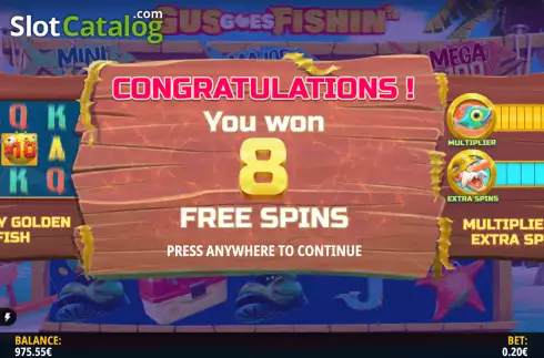 Free Spins 1. Gus Goes Fishin’ slot