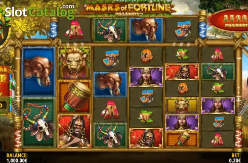 Bildschirm3. Masks of Fortune Megaways slot