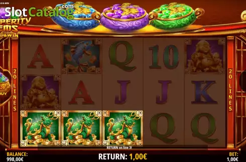 Win Screen. Prosperity Gems: Hold & Win slot