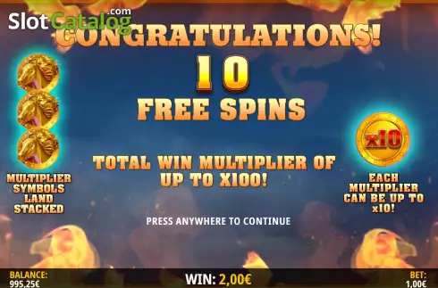 Free Spins screen. Colt Cash: Hold and Win slot