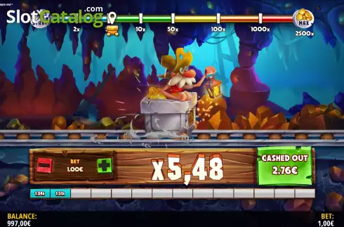 Gameplay Screen 3. Gus's Gold Minecart Mayhem slot