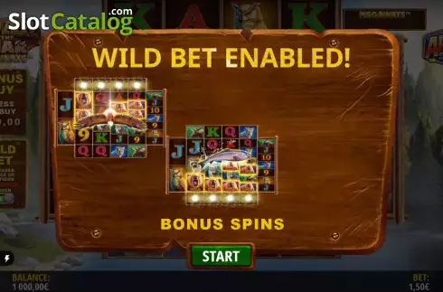 Bonus Bet Screen. Roar of the Bear Megaways slot