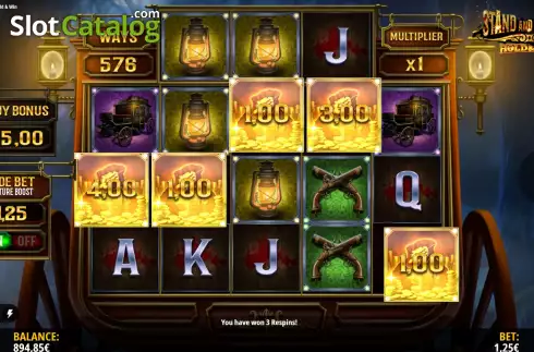 Hold and Win Bonus Game Win Screen. Stand and Deliver (iSoftBet) slot