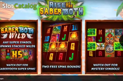Start Screen. Rise of the Sabertooth slot