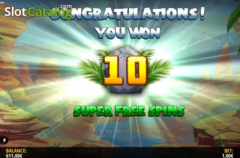 Free Spins Win Screen 2. Rise of the Sabertooth slot