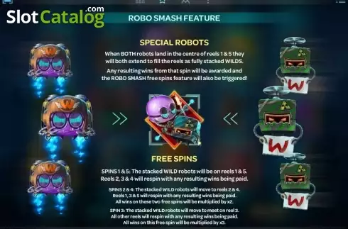 ペイテーブル2. Robo Smash (ロボ・スマッシュ) カジノスロット