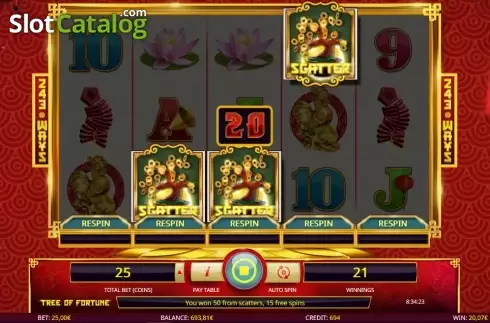 Scatters screen. Tree of Fortune (iSoftBet) slot