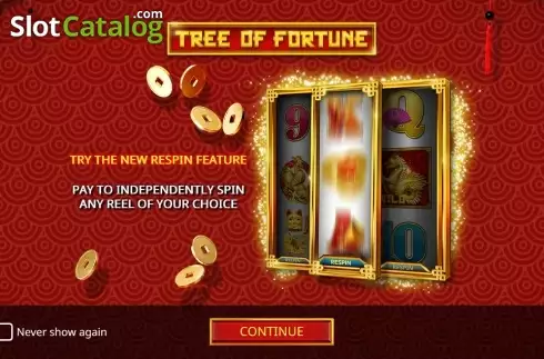 Intro Game screen. Tree of Fortune (iSoftBet) slot