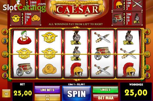 Win Screen. Gifts From Caesar slot
